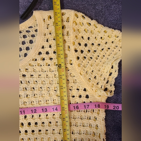 Jeanne Pierre crochet yellow tunic cover up - Picture 2 of 3
